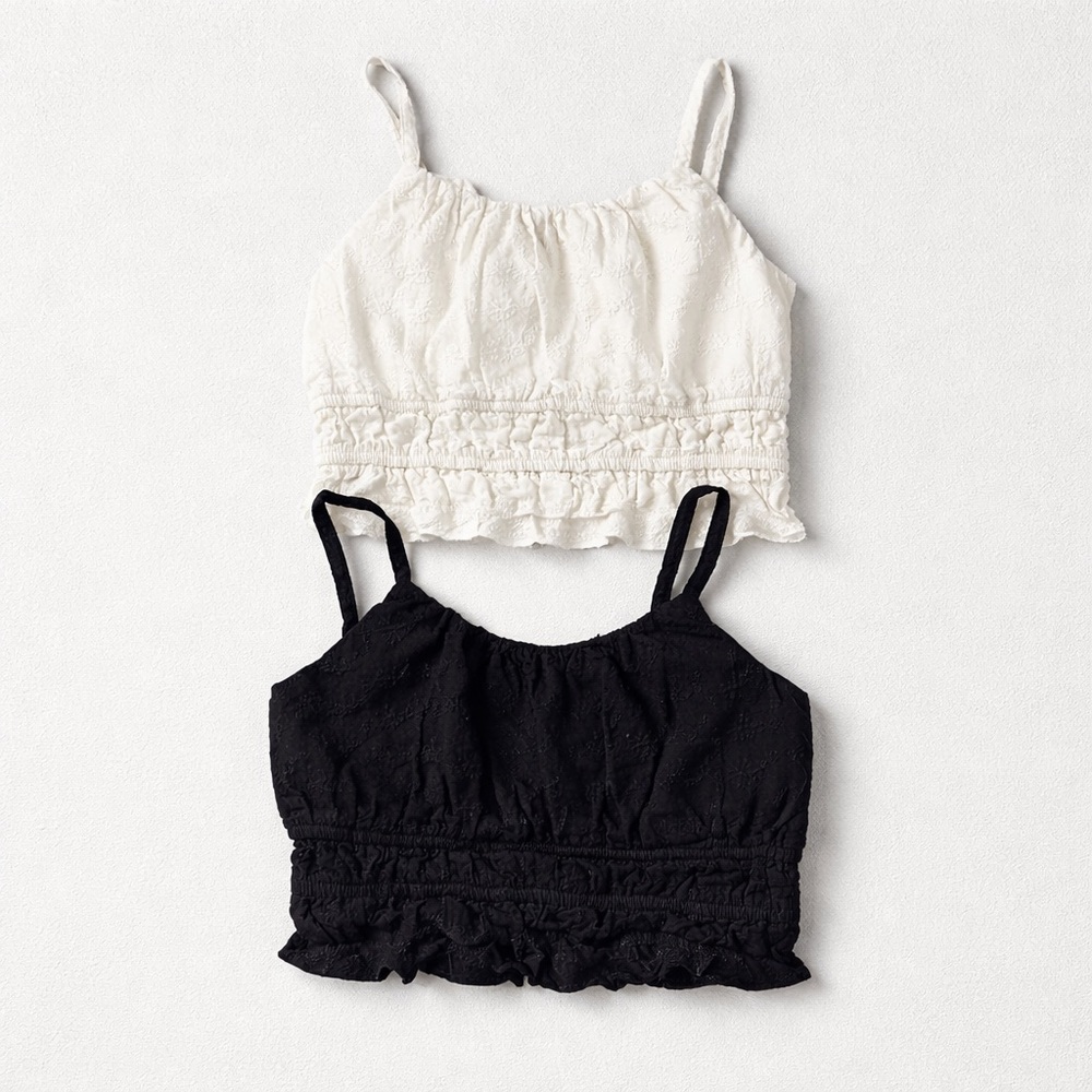 Two art class Black and White Textured Camisoles
